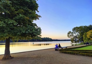 Atmospheric evening mood over Lake Grienerick, Rheinsberg, Brandenburg, Germany