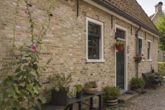 Street with residential building, Bourtange Fortress, Groningen Province, Netherlands