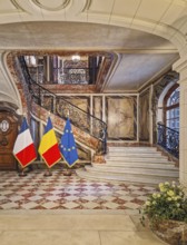 Paris, France, May 18, 2025: Hotel de Behague in Paris, which currently houses the Embassy of