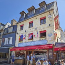 Honfleur, Normandy, France, May 30, 2025: La Maison Bleue a charming brasserie and creperie in the