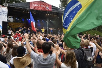 WROCLAW, POLAND - JULY 24, 2016: Concert Mercy Fest as a part of the Days in the Dioceses of World