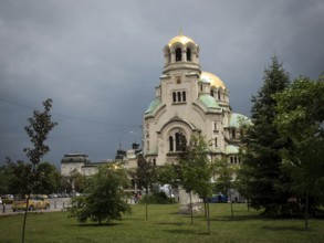 SOFIA, BULGARIA - JUNE 29, 2016: The Alexander Nevsky Cathedral in Sofia, Bulgaria