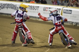 WROCLAW, POLAND - JULY 29, 2017: Speedway couple turnament final race Poland - Australia during The