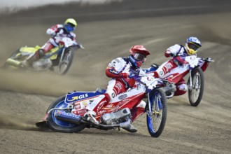 WROCLAW, POLAND - JULY 29, 2017: Speedway couple turnament race Poland - Denmark during The World