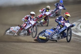 WROCLAW, POLAND - JULY 29, 2017: Speedway couple turnament race United Kingdom - Denmark during The