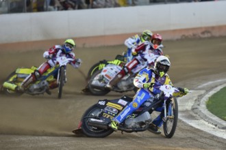 WROCLAW, POLAND - JULY 29, 2017: Speedway couple turnament race Denmark - Sweden during The World