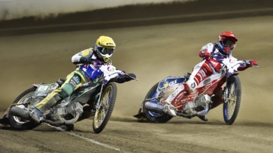 WROCLAW, POLAND - JULY 29, 2017: Speedway couple turnament race Poland - Australia during The World