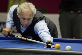 WROCLAW, POLAND - JULY 29, 2017: Billiard sports during the The World Games 2017. Marco Zanetti