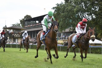 WROCLAW, POLAND - SEPTEMBER 4, 2016: Race for the 3-year and older horses Group IV Racecourse WTWK