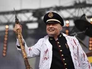WROCLAW, POLAND - AUGUST 29, 2016: Arkadiusz Letkiewicz from band Hunter during festival wROCK for