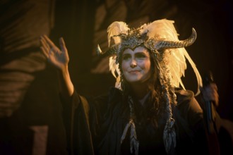 WROCLAW, POLAND - MAY 1, 2016: Sharon den Adel from Within Temptation band during concert Guitar