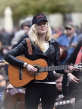 WROCLAW, POLAND - MAY 1, 2016: Over 7 thousands guitarists achieve new Guiness Record playing Hey
