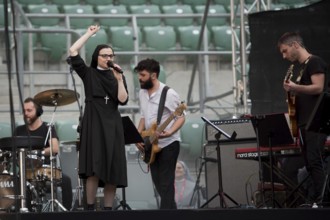 WROCLAW, POLAND - JULY 23, 2016: Cristina Scuccia during concert singning Europe. The concert is