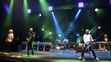 WROCLAW, POLAND - MAY 1, 2016: Status Quo band during concert Guitar Guinness World Record