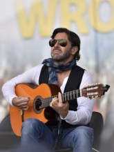 WROCLAW, POLAND - MAY 1, 2016: Al Di Meola during event Guitar Guinness World Record. Over 7