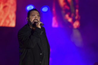 LUBIN, POLAND - JUNE 10, 2017: Concert 2 Unlimited during Cuprum Hits Festival. Vocalist Marian