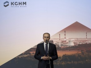 GLOGOW, POLAND - JANUARY 20, 2017: Chairman of KGHM Polska Miedz Radoslaw Domagalski-Labedzki