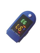 Medical fingertip pulse oximeter on a white background