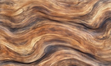 A wooden surface with a wavy texture. The painting has a warm, earthy tone that gives it a natural,