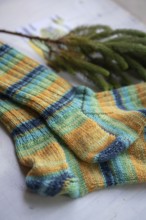 Knitted socks with pine green