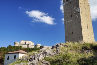 Fortress round towers, medieval fortress, San Leo fortress, Torre Civica, San Leo, Emilia-Romagna,
