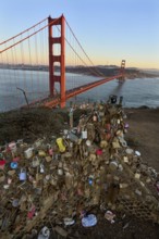 The Golden Gate Bridge is a steel suspension bridge that was built between January 1933 and April