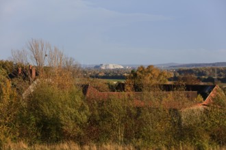 Waste dump former potash mine near Sehnde, seen from the mountain village of Lüdersen, city of