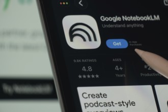 Dhaka, Bangladesh- 24 Oct 2025: A iPad screen displaying the Google NotebookLM app on App store