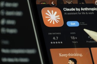 Dhaka, Bangladesh- 24 Oct 2025: A iPad screen displaying the Claude by Anthropic app on App store