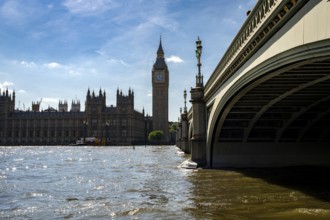 London, United Kingdom - 14 May 2025: The majestic Big Ben and Houses of Parliament as seen from