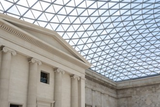 London, United Kingdom - 14 May 2025: The intricate geometric pattern of the British Museum's great
