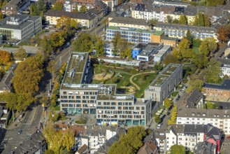 Aerial view, AWO Kita Rubensstraße Cranachhöfe with playground, Holsterhauser Platz, above Städt.