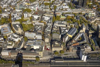 Aerial view, city center view, Garner Hotel Essen - Handelshof Essen, renovation Willy-Brandt-Platz