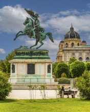 Monument to Archduke Karl, Heldenplatz, in the back the Natural History Museum, Vienna, Austria