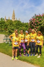 Participants in the Wings for Life Worldrun Volksgarten, in the back the town hall, Vienna, Austria