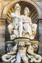 The Albrechtsbrunnen, also known as Danubiusbrunnen, Augustinerbastei, Vienna Austria