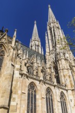 Church towers of the neo-gothic votive church, Vienna, Austria