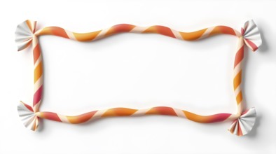 Decorative frame made of colorful candy twists for creative Halloween, Thanksgiving, Christmas, New