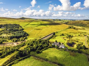 Shankend Viaduct from a drone, Hawick, Scottish Borders, Scotland, UK