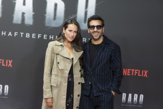 Jessica Riso and Elyas M'Barek at the premiere of the Netflix film Babo at the Astor Film Lounge