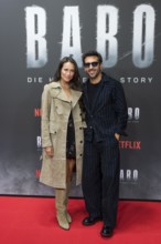 Jessica Riso and Elyas M'Barek at the premiere of the Netflix film Babo at the Astor Film Lounge