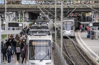 Tram station, at Düsseldorf-Bilk station, hub of S-Bahn, subway, tram, public bus, North