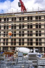 Construction site, residential construction, 50 new, publicly funded rental apartments, catering,