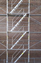 Borken, NRW, Germany, RScaffolding structure with multiple staircases providing access for