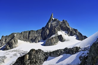 View of the Glacier du Géant from the Télécabine Panorama Railway, behind the Dente del Gigante,