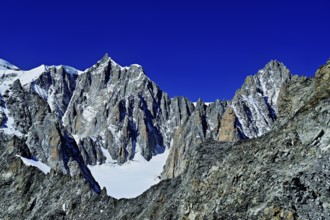From the left, Mont Blanc, Mont Maudit, Mont Blanc du Tacul, Pointe Helbronner viewing terrace,