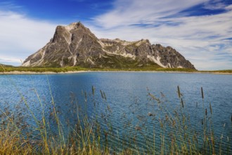 The panoramic lake on Saloberkopf with the Großer Widderstein mountain in the background and