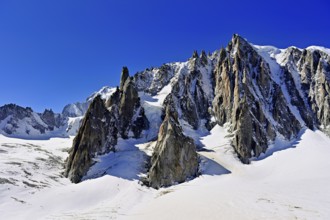 View of the mountain from the Télécabine Panorama Railway, Le Mont Blanc du Tacul, in the