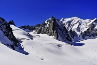 View of the mountains from the Télécabine Panorama Railway, l'Aiguille Noire de Peuterey, La Tour