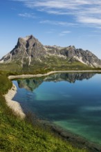 Mountain landscape with reservoir and chairlift, Saloberkopf, Widderstein, Warth, Bregenzerwald,